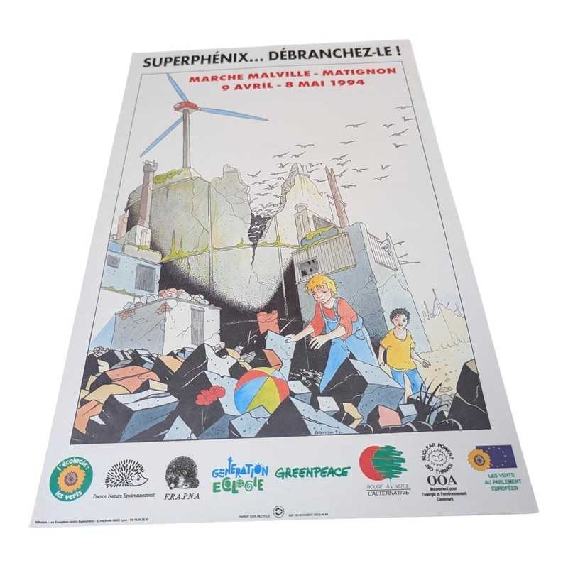 Affiche antinucléaire Superphénix - Greenpeace 1994
