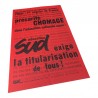 Affiche militante SUD Éducation vintage rouge