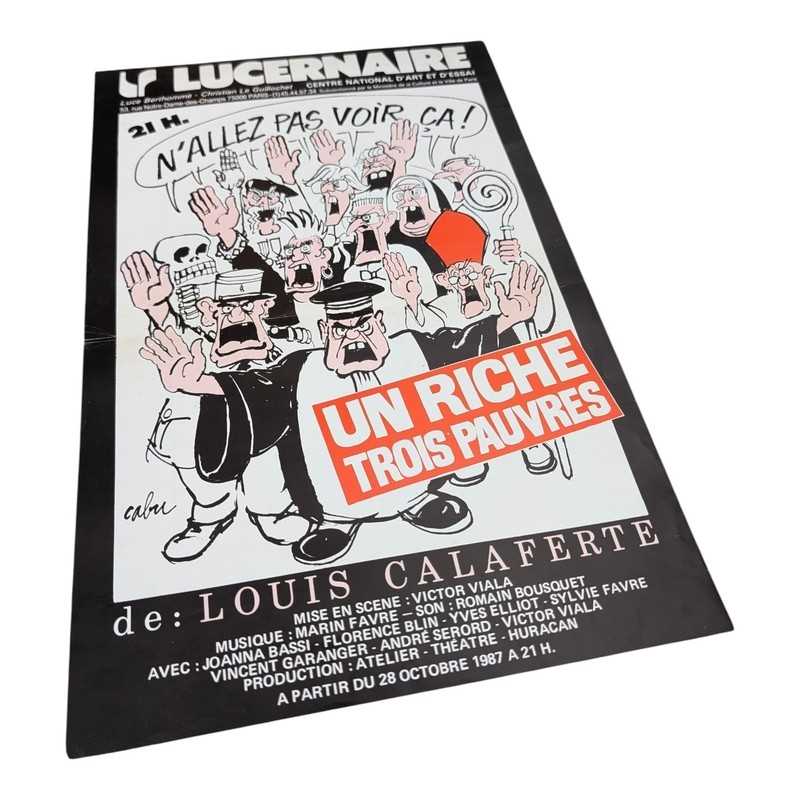 Affiche théâtre Lucernaire – Un Riche Trois Pauvres 1987