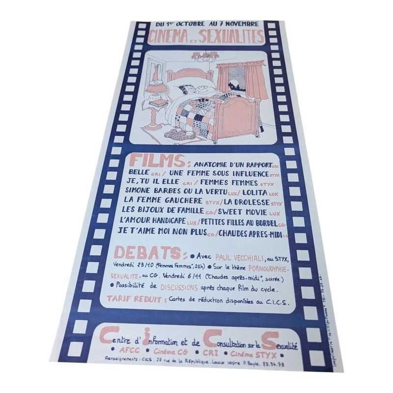 Affiche vintage Cinéma et Sexualités années 70 | l'Atelier Imparfait