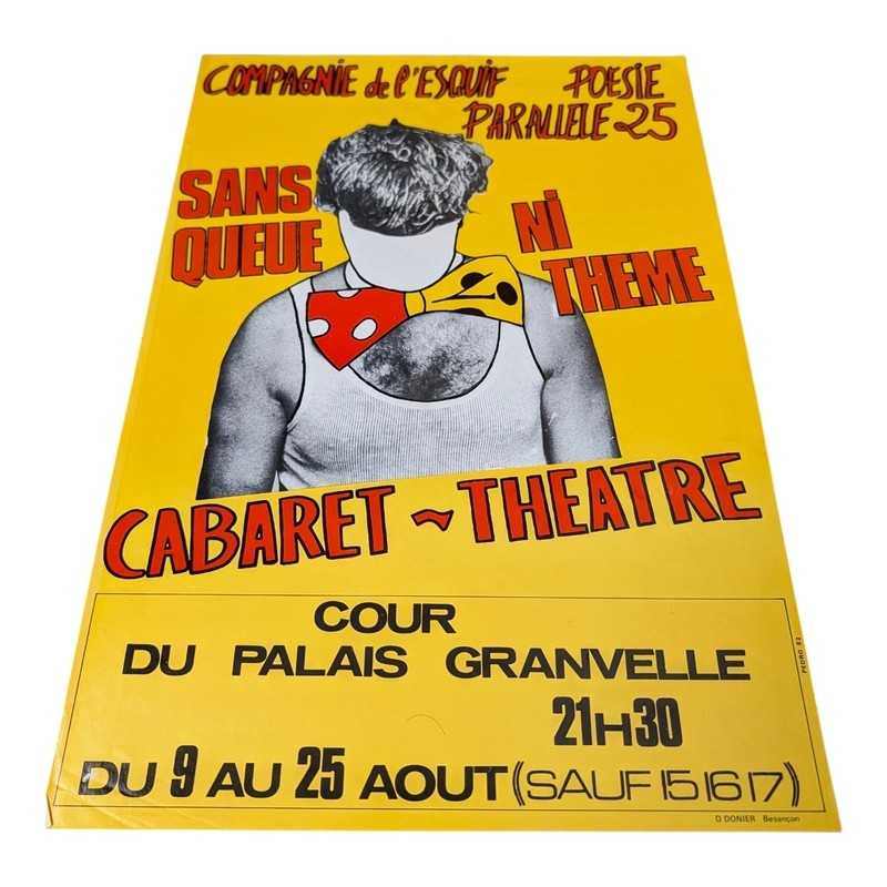 Affiche vintage cabaret-théâtre Besançon années 80