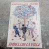 Affiche vintage fleurissement Saint-Ouen 1989