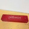 Plumier Vintage en Bois Rouge Couvercle Coulissant