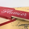 Plumier Vintage en Bois Rouge Couvercle Coulissant