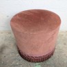 Pouf Rond Velours Vieux Rose à Franges Vintage | L'Atelier Imparfait