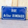 Plaque émailéé Rue Arthur Rimbaud vintage | l'Atelier Imparfait