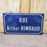 Plaque émailéé Rue Arthur Rimbaud vintage | l'Atelier Imparfait