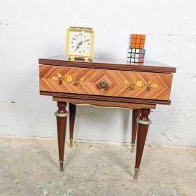 Table de chevet marqueterie...