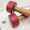 Haltères Vintage Bois & Fonte Rouge | L'Atelier Imparfait