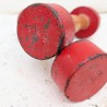 Haltères Vintage Bois & Fonte Rouge | L'Atelier Imparfait