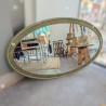 Grand Miroir Ovale Vintage Vert Sauge Strié | l'Atelier Imparfait