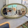 Grand Miroir Ovale Vintage Vert Sauge Strié | l'Atelier Imparfait