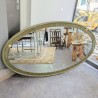 Grand Miroir Ovale Vintage Vert Sauge Strié | l'Atelier Imparfait