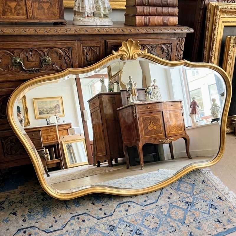 Miroir Louis-Philippe Doré à Fronton Coquille | l'Atelier Imparfait