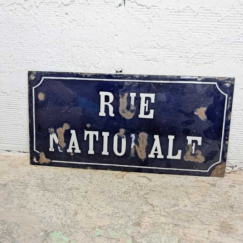 Plaque de Rue Èmaillée Vintage Rue Nationale | L'Atelier Imparfait