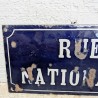 Plaque de Rue Èmaillée Vintage Rue Nationale | L'Atelier Imparfait