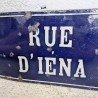 Plaque de rue émaillée ancienne Rue d'Iéna | L'Atelier Imparfait