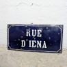 Plaque de rue émaillée ancienne Rue d'Iéna | L'Atelier Imparfait