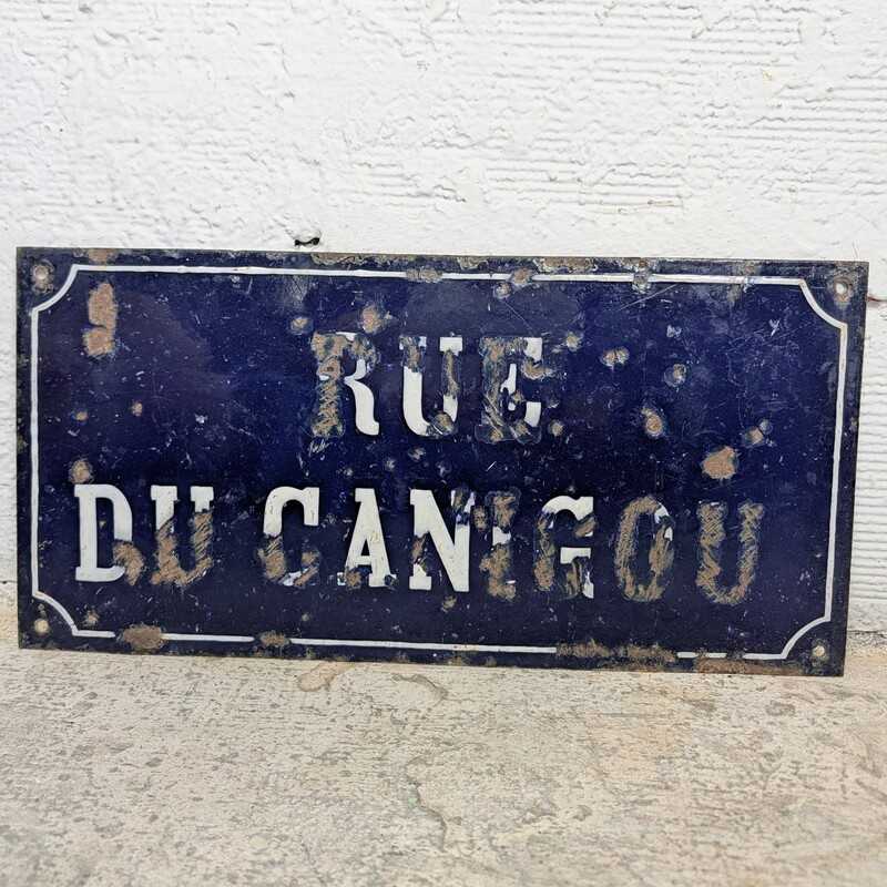 Plaque de Rue Émaillée Ancienne Rue du Canigou| L'Atelier Imparfait