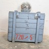 Caisse militaire bois bleu vintage industriel | l'Atelier Imparfait