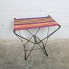 Tabouret pliant vintage toile motif bayadère | l'Atelier Imparfait