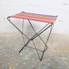 Tabouret pliant vintage toile motif bayadère | l'Atelier Imparfait