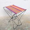 Tabouret pliant vintage toile motif bayadère | l'Atelier Imparfait