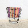 Tabouret pliant vintage toile motif bayadère | l'Atelier Imparfait