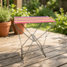 Tabouret pliant vintage toile motif bayadère | l'Atelier Imparfait