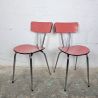 Paire de chaises formica rouge vintage années 60 | L'Atelier Imparfait