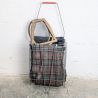 Chariot de course vintage tartan pliable | L'Atelier Imparfait Chariot de course vintage tartan pliable | L'Atelier Imparfait