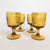 Verre à pied ambré motif raisins vintage 70'S | L'Atelier Imparfait