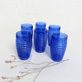 Suite de 6 verres bleus...