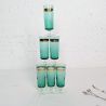 6 flûtes en verre vert et liseré doré années 60 | L'Atelier Imparfait 6 flûtes en verre vert et liseré doré années 60 | L'Atelier Imparfait