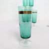 6 flûtes en verre vert et liseré doré années 60 | L'Atelier Imparfait 6 flûtes en verre vert et liseré doré années 60 | L'Atelier Imparfait