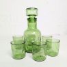 Service verre bullé vert vintage — carafe + 6 verres