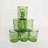 Service verre bullé vert vintage — carafe + 6 verres