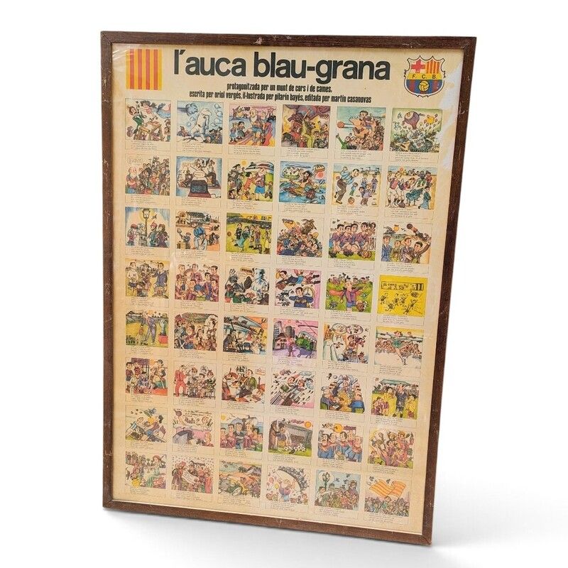 Affiche vintage l'Auca Blau-grana FC Barcelona | L'Atelier Imparfait