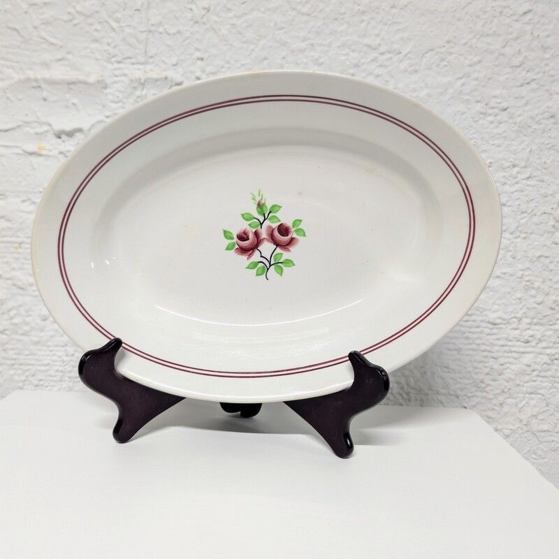 Plat creux ovale Moulin des Loups Orchies - Deux Roses | L'Atelier Imparfait