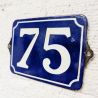 Plaque de rue émaillée numéro 75 vintage | L'Atelier Imparfait
