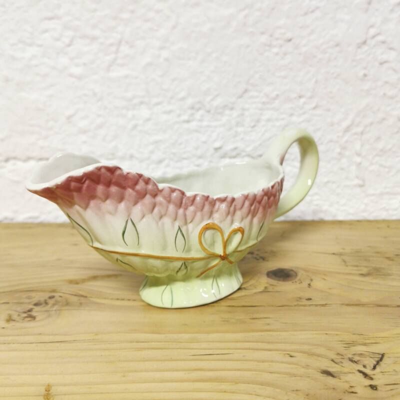 Saucière en barbotine motif asperges vintage | l'Atelier Imparfait