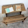 Pupitre d'école double et son banc en bois | L'Atelier Imparfait Pupitre d'école double et son banc en bois | L'Atelier Imparfait