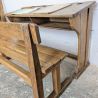Pupitre d'école double et son banc en bois | L'Atelier Imparfait Pupitre d'école double et son banc en bois | L'Atelier Imparfait