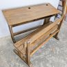 Pupitre d'école double et son banc en bois | L'Atelier Imparfait Pupitre d'école double et son banc en bois | L'Atelier Imparfait
