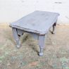 Repose-pied ancien bois peint gris vintage | L'Atelier Imparfait Repose-pied ancien bois peint gris vintage | L'Atelier Imparfait