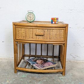 Chevet en rotin vintage