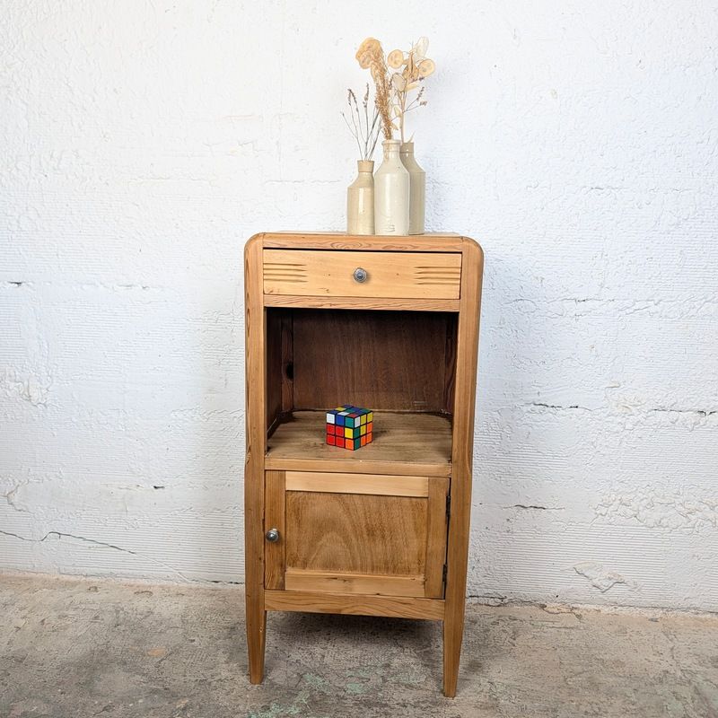 Table de Chevet Art déco en Pin | L'Atelier Imparfait