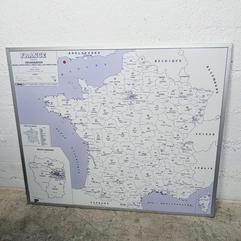 Carte de France administrative vintage encadrée | L'Atelier Imparfait