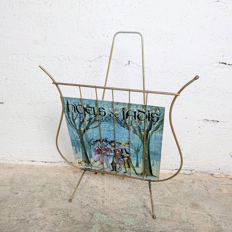 Porte-revues lyre en métal doré années 50 | L'Atelier Imparfait