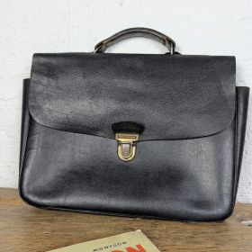 Cartable en cuir noir